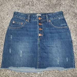 Roxy| Denim Button-Up Mini Skirt